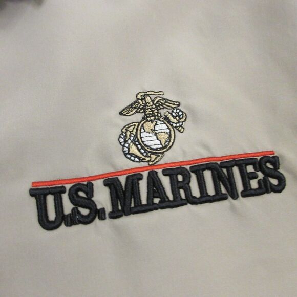 Vintage US Marines Bomber Jacket 50" inch‎ Chest Hilton Windbreaker Navy Veteran - Picture 2 of 12
